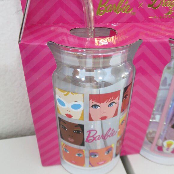 Barbie Drinking Glasses Cups lids straws Barbie X Drag… - Picture 3 of 5